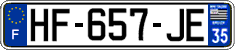 French license plate, SIV (ordinary)