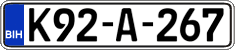 License plate of Bosnia and Herzegovina, Regular plates