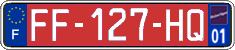 French license plate, SIV (free zones)