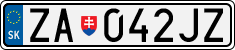 License plate of Slovakia, Cars