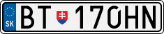 License plate of Slovakia, Cars