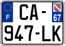 French license plate, SIV (ordinary)