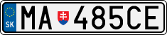 License plate of Slovakia, Cars