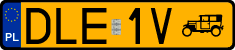 License plates of Poland, Oldtimers