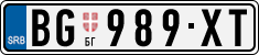 License plate of Serbia, Cars