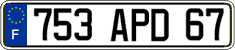 French license plate, FNI