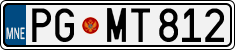 License plate of Montenegro, Cars