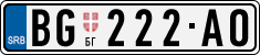License plate of Serbia, Cars