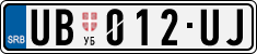 License plate of Serbia, Cars