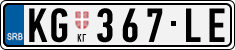 License plate of Serbia, Cars