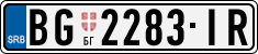 License plate of Serbia, Cars