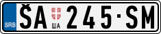 License plate of Serbia, Cars