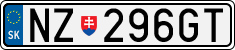 License plate of Slovakia, Cars