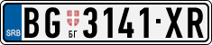 License plate of Serbia, Cars