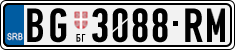 License plate of Serbia, Cars