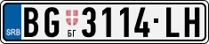 License plate of Serbia, Cars