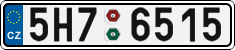 License plate of the Czech Republic, Cars (2001)