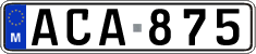 License plate of Malta, Regular plates (ABC 123)