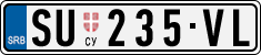 License plate of Serbia, Cars