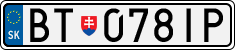 License plate of Slovakia, Cars