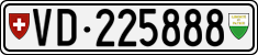 License plate of Switzerland, Cars