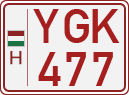 license plates of Hungary, Slow vehicles (red) (1990)