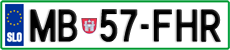 License plate of Slovenia, Cars