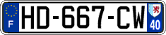 French license plate, SIV (ordinary)