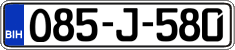 License plate of Bosnia and Herzegovina, Regular plates