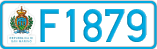 License plate of San Marino, Cars (A1234)