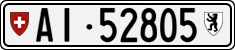 License plate of Switzerland, Cars