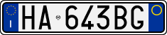 License plate of Italy, Cars (1994 year series)