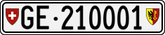 License plate of Switzerland, Cars