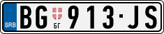 License plate of Serbia, Cars