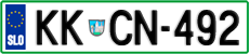 License plate of Slovenia, Cars