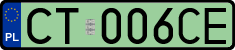 License plates of Poland, Electric vehicles