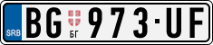 License plate of Serbia, Cars