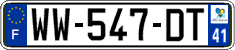 French license plate, SIV (temporary)