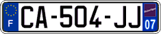 French license plate, SIV (ordinary)