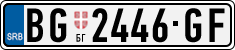 License plate of Serbia, Cars