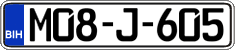 License plate of Bosnia and Herzegovina, Regular plates