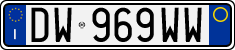 License plate of Italy, Cars (1994 year series)