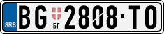 License plate of Serbia, Cars