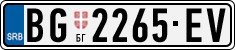 License plate of Serbia, Cars