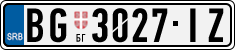 License plate of Serbia, Cars