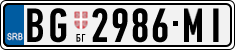 License plate of Serbia, Cars