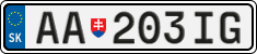 License plate of Slovakia, Cars