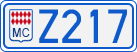 License plate of Monaco, Cars