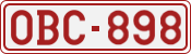 License plate of Belgium, 1951 year system