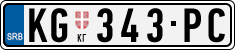 License plate of Serbia, Cars